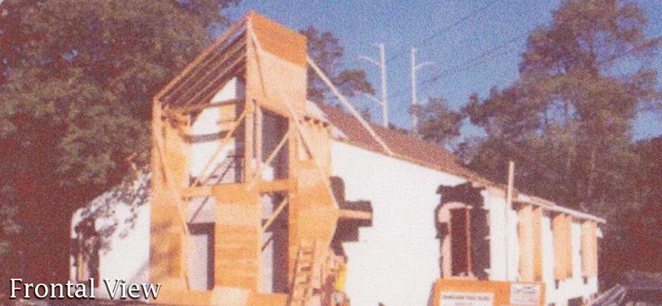 Front view of house construction